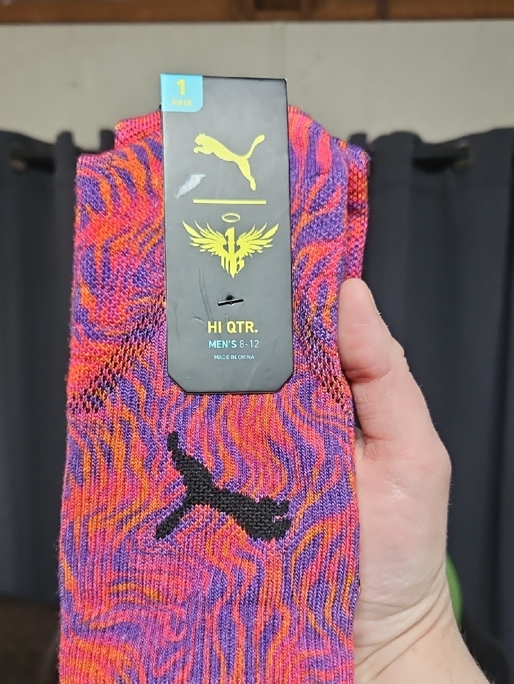 PUMA Hoops x LaMelo Ball Neymar Socks: Purple/Orange: New In Pack: Size 8-12